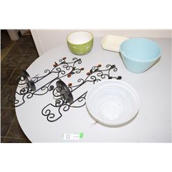 Household Lot/ Hull & Fire King Bowl