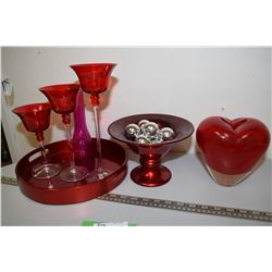 Red Decorative Glass