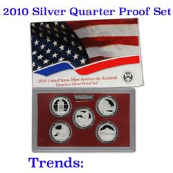 2010 United States Quarters America the Beautiful Silver Proof Set - 5 pc set