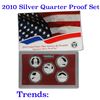 Image 1 : 2010 United States Quarters America the Beautiful Silver Proof Set - 5 pc set