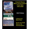 Image 1 : Group of 9 United States Mint Uncurculated Coin Sets In Original Government Packaging 1991-1999 95 c