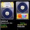 Image 1 : ANACS 1960-d Roosevelt Dime 10c Graded ms64 ft By ANACS