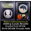 Image 1 : Proof 2009-P Louis Braille Modern Commem Dollar $1 Graded GEM++ Proof Deep Cameo By USCG