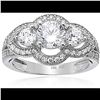 Image 1 : Decadence Sterling Silver 6mm Round 3 Stone Eng Ring with 4mm Round Side Stones Size 9