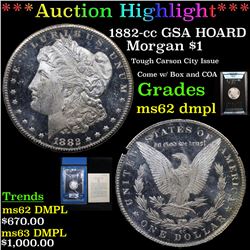 ***Auction Highlight*** NGC 1882-cc GSA Hoard Morgan Dollar $1 Graded ms62 DMPL By NGC (fc)