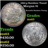 Image 1 : 1891-p Rainbow Toned Morgan Dollar $1 Grades Select Unc