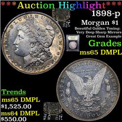 ***Auction Highlight*** 1898-p Morgan Dollar $1 Graded GEM Unc PL By USCG (fc)