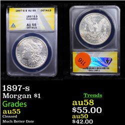 ANACS 1897-s Morgan Dollar $1 Graded au55 By ANACS