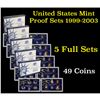 Image 1 : Group of 5 United States Proof Sets 1999-2003 49 coins