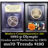 Image 1 : 1992-p Olympics Modern Commem Half Dollar 50c Graded ms70, Perfection By USCG