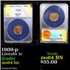 Image 1 : ANACS 1909-p Lincoln Cent 1c Graded ms64 bn By ANACS