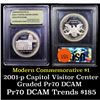 Image 1 : Proof 2001-P Capitol Modern Commem Dollar $1 Graded GEM++ Proof Deep Cameo By USCG