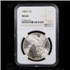 Image 2 : NGC 1880-s Morgan Dollar $1 Graded ms65 By NGC
