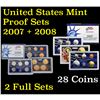 Image 1 : 2007 & 2008 United States Mint Proof Sets - 28 Pieces