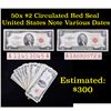 Image 1 : 50x $2 Circulated Red Seal United States Note Various Dates