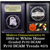 Image 1 : Proof 1992-W White House Modern Commem Dollar $1 Graded GEM++ Proof Deep Cameo By USCG