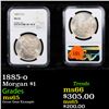 Image 1 : NGC 1885-o Morgan Dollar $1 Graded ms65 By NGC