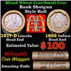 Image 1 : Mixed small cents 1c orig shotgun roll, 1917-d Wheat Cent, 1892 Indian Cent other end, McDonalds Wra