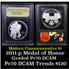 Image 1 : Proof 2011-P Medal Of Honor Modern Commem Dollar $1 Graded GEM++ Proof Deep Cameo By USCG