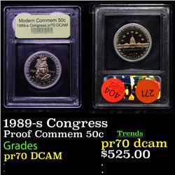 Proof 1989-s Congress Modern Commem Half Dollar 50c Graded GEM++ Proof Deep Cameo By USCG