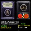 Image 1 : Proof 1989-s Congress Modern Commem Half Dollar 50c Graded GEM++ Proof Deep Cameo By USCG
