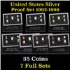 Image 1 : Group of 7 United States Silver Proof Sets 1992-1998 35 coins