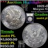 Image 1 : ***Auction Highlight*** 1921-d Morgan Dollar $1 Graded Choice Unc PL By USCG (fc)