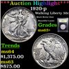 Image 1 : ***Auction Highlight*** 1920-p Walking Liberty Half Dollar 50c Graded Select+ Unc By USCG (fc)