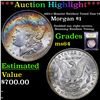 Image 1 : ***Auction Highlight*** 1885-o Monster Rainbow Toned Vam 24 I2 R4 Morgan Dollar $1 Graded Choice Unc
