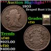 Image 1 : ***Auction Highlight*** 1803 Var2 R5 Draped Bust Half Cent 1/2c Graded vf, very fine By USCG (fc)
