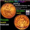 Image 1 : ***Auction Highlight*** 1874-p Seated Liberty Dime 10c Graded Select Unc By USCG (fc)