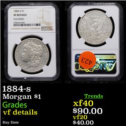 NGC 1884-s Morgan Dollar $1 Graded vf details By NGC