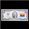Image 2 : 1976 $2 Federal Reserve Note 1st Day of Issue, with Stamp (Utica, NY) Grades Gem++ CU