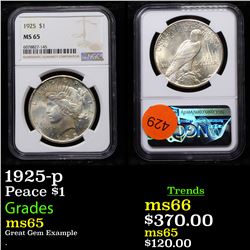1925-p Peace Dollar $1 Graded ms65 By NGC