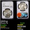 Image 1 : 1925-p Peace Dollar $1 Graded ms65 By NGC