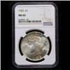 Image 2 : 1925-p Peace Dollar $1 Graded ms65 By NGC