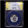Image 2 : ANACS 1958-p Washington Quarter 25c Graded ms63 By ANACS
