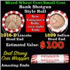 Image 1 : Mixed small cents 1c orig shotgun roll, 1916-d Wheat Cent, 1899 Indian Cent other end.