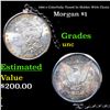 Image 1 : 1881-s Colorfully Toned In Holder With Chain Morgan Dollar $1 Grades Brilliant Uncirculated