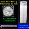 Image 1 : Solid Date 1942-D Circulated Jefferson Nickels