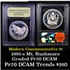 Image 1 : Proof 1991-S Mount Rushmore Modern Commem Dollar $1 Graded GEM++ Proof Deep Cameo By USCG