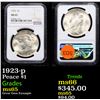 Image 1 : NGC 1923-p Peace Dollar $1 Graded ms65 by NGC