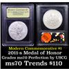 Image 1 : 2011-s Medal Of Honor Modern Commem Dollar $1 Graded ms70, Perfection By USCG
