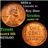 Image 1 : 1931-s Lincoln Cent 1c Grades Choice Unc RB