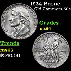 1934 Boone Old Commem Half Dollar 50c Grades GEM+ Unc