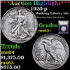 Image 1 : ***Auction Highlight*** 1920-p Walking Liberty Half Dollar 50c Graded Select+ Unc By USCG (fc)