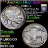 Image 1 : ***Auction Highlight*** 1919-s Buffalo Nickel 5c Graded Seelct Unc By USCG