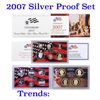 Image 1 : 2007 United States Mint Silver Proof Set - 14 Piece set, about 1 1/2 ounces of pure silver