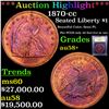 Image 1 : ***Auction Highlight*** 1870-cc Seated Liberty Dollar $1 Graded Choice AU/BU Slider+ by USCG (fc)