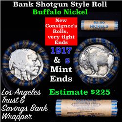 Buffalo Nickel Shotgun Roll in Old Bank Style 'Los Angeles Trust And SavingsBank'  Wrapper 1917 & s 
